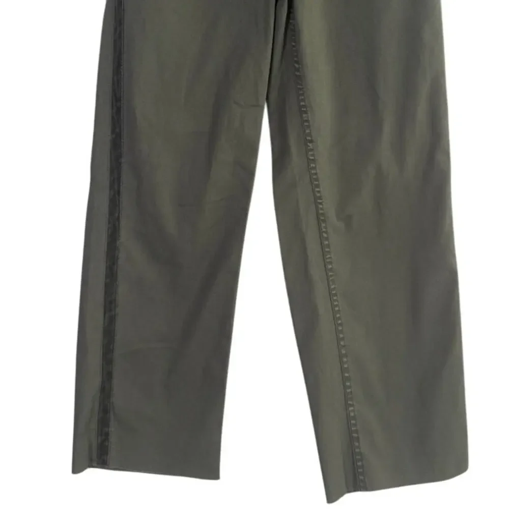 NWT Pistola Elliot Eden High Rise Crop Tuxedo Stripe Straight Leg Pant 26 Green - Picture 4 of 15